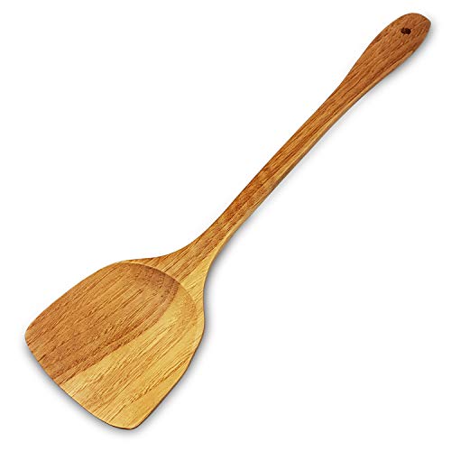 MoonWood - Espátula de madera para cocinar y wok, 39 cm, extra larga, ideal para sartén, utensilios de cocina y wok