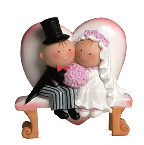 Mopec Figura de Pastel Pareja de Novios Pit & Pita en un Banco, Blanco