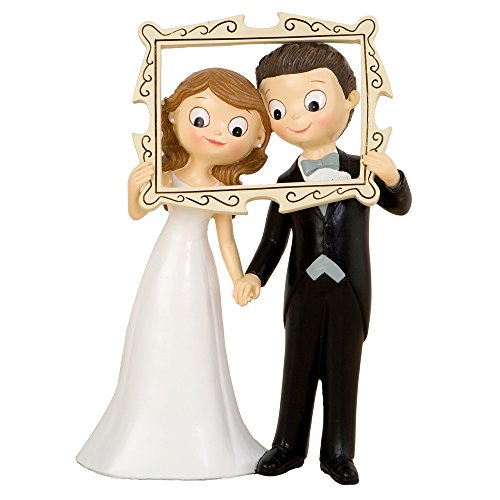 Mopec Pop&Fun Figura para Pastel para boda, Resina, Blanco, 9.5 x 18.7 x 25.5 cm