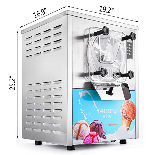 Moracle Máquina para Hacer Helados Helados MáquinasMoracle Máquina de Helados de Acero Inoxidable 1400W 16-20L / H Máquina de Helados Comercial (YKF-116)