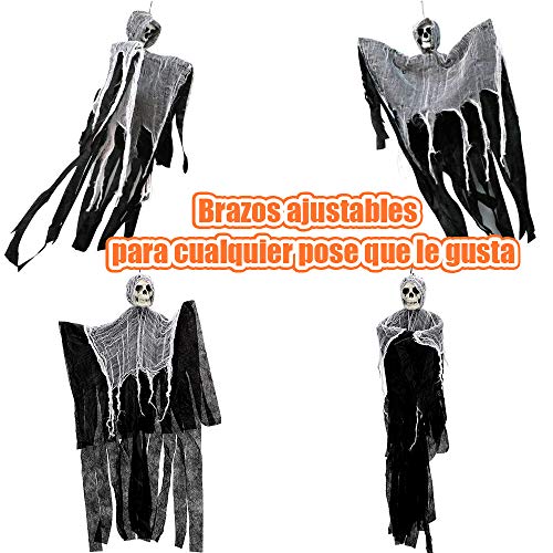 Morfone decoración de Fantasmas de Halloween, decoración de Halloween Parca de Postura Ajustable, decoración de Terror Colgante 90 * 60 cm