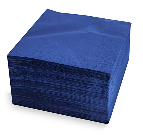 MORIGAMI SER4230239 Servilleta 40x40, 2 capas, pliegue 1/4, 100 servilletas, 2 capas lisa con cenefa, Azul