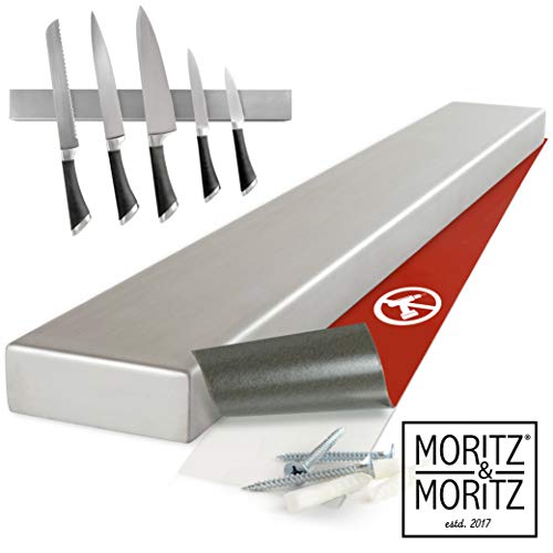 Moritz & Moritz Barra Magnetica para Cuchillos 40 cm - Cuchillero Magnetico - Universal - Acero Inoxidable Cuchillero Magnetico - para Herramientas Otros Utensilios y Organizacion