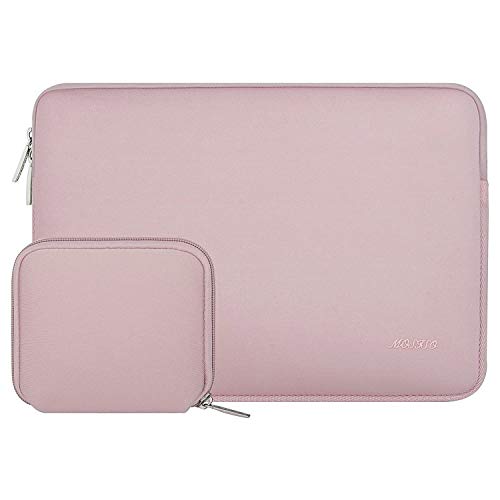 MOSISO Funda Protectora Compatible con 15 Pulgadas MacBook Pro A1990 A1707/14 DELL HP Acer/2019 Surface Laptop 3 15,Bolsa Blanda de Neopreno Agua Repelente con Pequeño Caso,Bebé Rosa