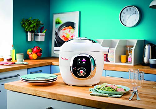 Moulinex CE704110 Cookeo - Robot de Cocina, alta Presión, 6 Modos Cocción, Programable, 100 Recetas Programadas y Bol Extraíble Antiadherente con Capacidad hasta 6 Raciones y Fácil Interfaz