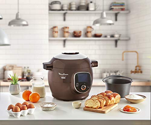 Moulinex CE852900 Intelligent Cookeo+ Gourmet - Cocina multicocción (6 L, 150 recetas preprogramadas + molde para tartas, incluye molde para tartas, color marrón helado)