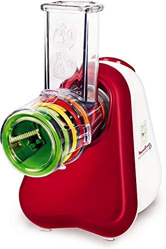 Moulinex Fresh Express Plus - Rallador, 5 funciones, 150 W, 1 L, 1 dB, metal, rojo/blanco