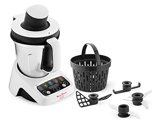 Moulinex HF404113 Robot de Cocina multifunción, Capacidad de 3 l, Interfaz intuitivo con 5 programas automáticos, 5 Accesorios, 1000 W, Plástico