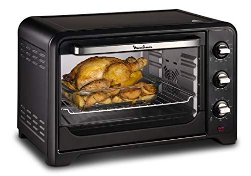 Moulinex OX464810 Optimo-Horno eléctrico (33 litros, 6 Modos de cocción, 240º C), Color Negro, 1600 W, Acero Inoxidable