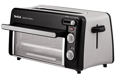 Moulinex Toast & Grill TL6008 - Tostador y horno, 2 en 1, potencia 1300 W, 1 ranura larga, temporizador 10 min, termostato regulable hasta 220 C, Incluye libro de recetas, bandeja recogemigas