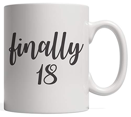 MQJJ Finalmente, 18 tazas: regalo de aniversario de 18 años para una niña o mujer de 18 años de edad, ¡18 años celebrando su decimoctavo día de nacimiento! ¡Celebra y festeja!