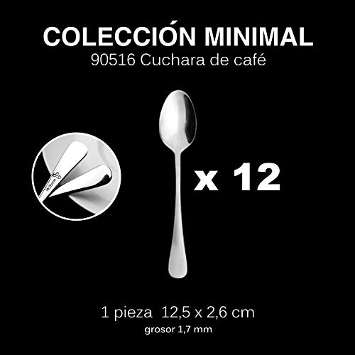 Mr. Spoon 12 cucharillas Cafe Acero INOX Colección Minimal 12,5x2,6cm