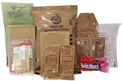 MRE (Meals Ready-to-Eat) – Racionamiento original de los combatientes de guerra de EE. UU.1 paquete de provisiones para militares de diferentes sabores de MRE.