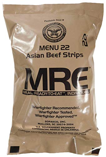 MRE (Meals Ready-to-Eat) – Racionamiento original de los combatientes de guerra de EE. UU.1 paquete de provisiones para militares de diferentes sabores de MRE.