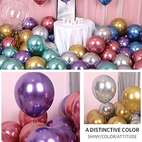 mreechan Globos Metalizados,Decoraciones Cumpleaños,Globos Metalicos 50 Piezas para Decoraciones de Fiestas de cumpleaños y Bodas,Fiestas y Navidad