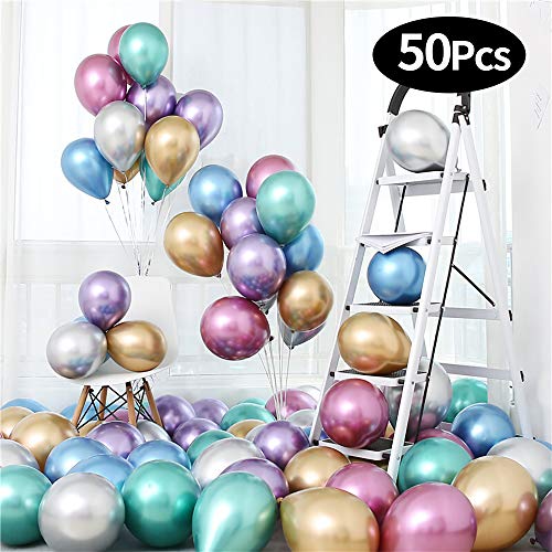 mreechan Globos Metalizados,Decoraciones Cumpleaños,Globos Metalicos 50 Piezas para Decoraciones de Fiestas de cumpleaños y Bodas,Fiestas y Navidad