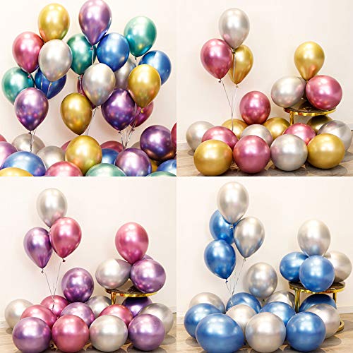 mreechan Globos Metalizados,Decoraciones Cumpleaños,Globos Metalicos 50 Piezas para Decoraciones de Fiestas de cumpleaños y Bodas,Fiestas y Navidad