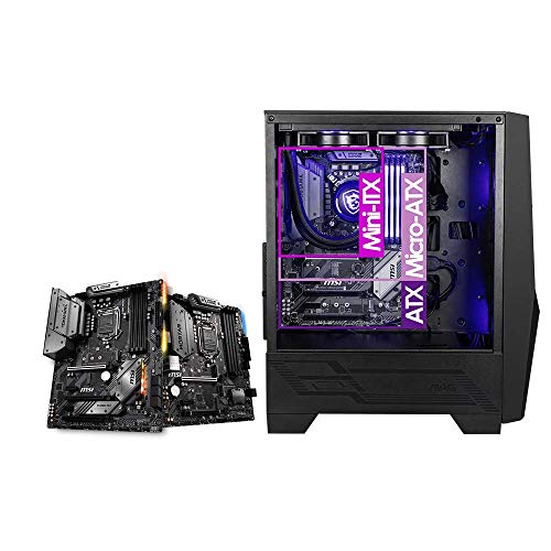 MSI MAG FORGE 100M Mid-Tower - Caja de PC Gaming, 2 x 120 mm RGB + 1 x 120 mm Ventiladores Incluidos, Panel Cristal Templado, ATX, mATX, Mini-ITX, Negro