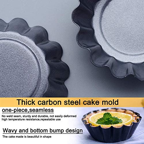 Muffin Cupcake Moulds, BESTZY Tarta redonda antiadherente Tarta de huevo Tarta Estaño Cupcake Pudín Tartaleta Molde Muffin Tazas para hornear - 8pcs