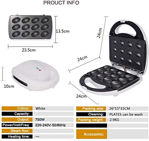 Multifunción Wafflera 4 en 1, Sandwich, nuez, buñuelo fabricante del buñuelo del hierro de la máquina, platos hondos revestimiento antiadherente fácil de limpiar 750W, automática de la temperatura Con