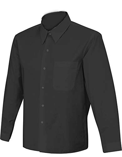 MUNDDY - Camisa para Camarero Camarera Hombre Mujer para Bar Restaurante hosteleria (Camisa Hombre Negra, L, Talla 3)