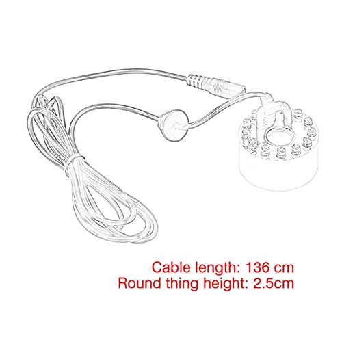MXECO 12 Luz Colorida Máquina de nebulización ultrasónica Fogger Estanque de Fuente de Agua purificada Interior al Aire Libre 1A / 24V ABS Fácil de operar