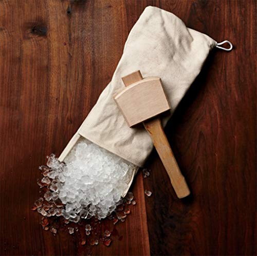 Mydee Bolsa de Hielo Picado Profesional (8,66"x 13,38") Hecha de Lona de Calidad, la Forma Ideal de Hacer Hielo Picado para Juleps, Mojitos y Nieblas Favoritos (A)