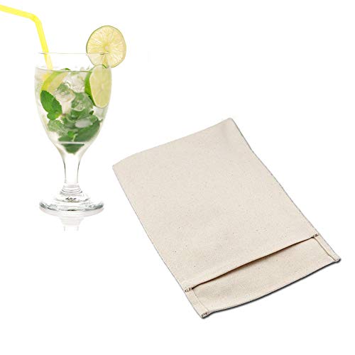 Mydee Bolsa de Hielo Picado Profesional (8,66"x 13,38") Hecha de Lona de Calidad, la Forma Ideal de Hacer Hielo Picado para Juleps, Mojitos y Nieblas Favoritos (A)