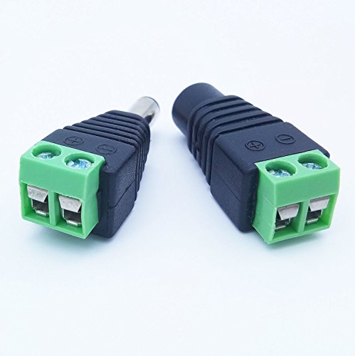 MZMing [12 Pair] Male Female DC Power Connector 12V DC Adapter Conveniente Enchufe De Luz Usado Para CCTV Interface / Monitor / Camera / LED Bar Connector - 2.1 X 5.5 mm