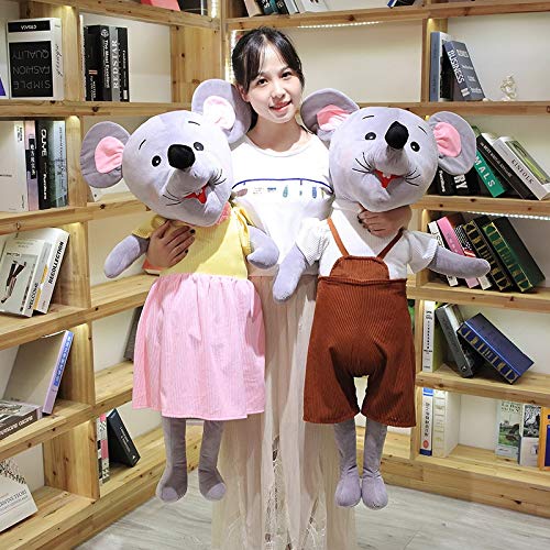 N / A Enorme Lindo ratón Juguetes de Peluche Adorable Pareja de Animales Ropa de Vestir muñeca de Peluche Suave bebé apaciguar Juguetes Regalo para niñas 80cm