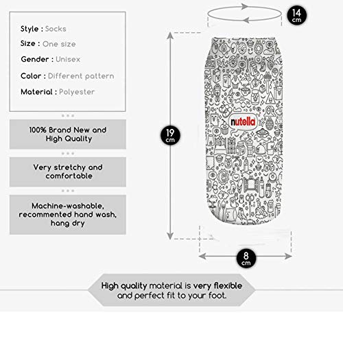 NANAYOUPIN 5 Pares 3D Impreso Estilo de Dibujos Animados Utensilios de Cocina de Impresión de Alimentos Calcetines Niño Niña Calcetines Casuales Mujer Calcetín Corto