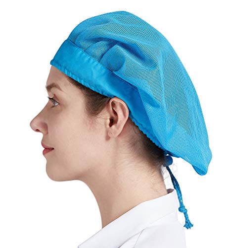 Nanxson Sombreros Unisex de Malla de Color sólido a Prueba de Polvo y Transpirables Sombreros Protectores de Taller CF9042 (3, Azul)