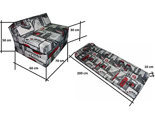 Natalia Spzoo Colchón plegable, cama de invitados, colchón de espuma 200x70 cm (Garden)