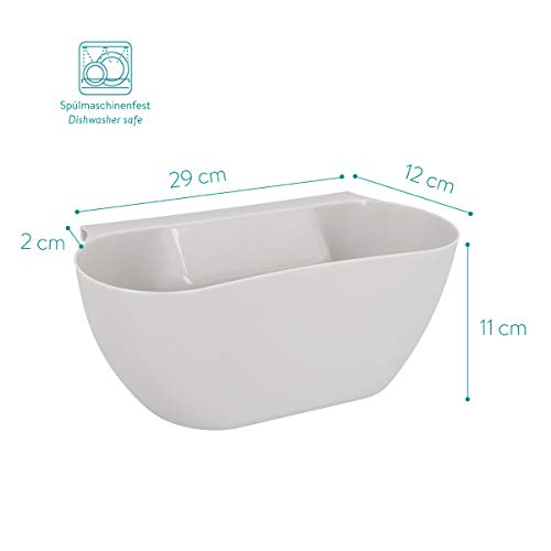 Navaris 2X Bandeja para desechos de Cocina - Set de Dos contenedores Colgantes para Recoger la Basura - Recipiente en Gris y Blanco