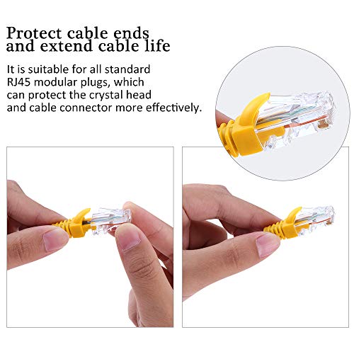 NB Cubierta de Botas RJ45 Plástico Suave Funda de Enchufe Ethernet Conector de Cable Extremos de Conector Cubierta de Botas Tapa 100PCS