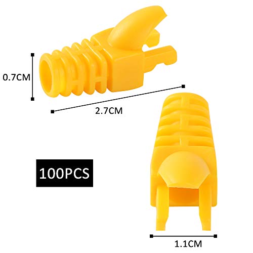 NB Cubierta de Botas RJ45 Plástico Suave Funda de Enchufe Ethernet Conector de Cable Extremos de Conector Cubierta de Botas Tapa 100PCS