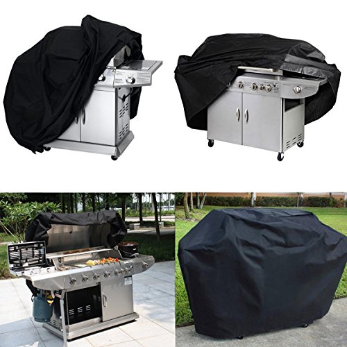 Ndier Cubierta grande para barbacoa Impermeable Transpirable Resistente a la intemperie cubierta de parrilla para barbacoas de gas, Medidas: 1'70x 1'17 x 61cm (Color negro)