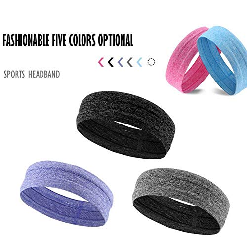 Ndier Sport Cinta Mujer Hombre Absorbente y Secado rápido Diadema Pelo Banda para Yoga Bicicleta Correr Correr Tenis Fitness, Color Negro.