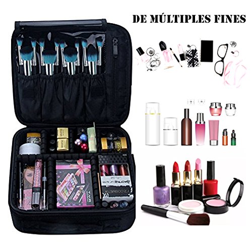 Neceser de Maquillaje, Vococal Bolsa de Cosméticos Organizador - Brochas de Maquillaje Estuches Portátil Maletín de Almacenamiento, Funda de Viaje para Cosméticos Joyería/Labial/Cepillo de Sombra