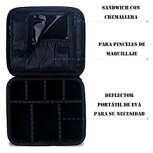 Neceser de Maquillaje, Vococal Bolsa de Cosméticos Organizador - Brochas de Maquillaje Estuches Portátil Maletín de Almacenamiento, Funda de Viaje para Cosméticos Joyería/Labial/Cepillo de Sombra