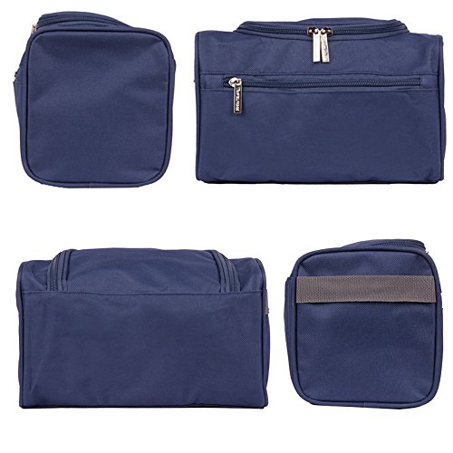 Neceser de Viaje para Colgar, Dopp Kit, Bolso de Aseo y Organizador de con Gancho para Accesorios de Viaje, Artículos de Higiene, Maquillaje y Afeitada, para Hombres y Mujeres – Color Azul