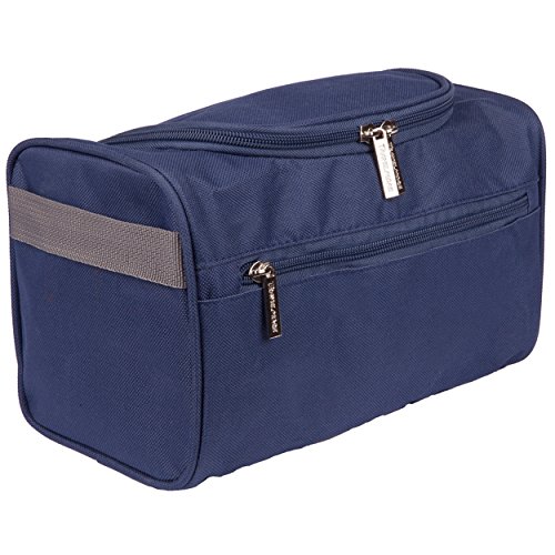 Neceser de Viaje para Colgar, Dopp Kit, Bolso de Aseo y Organizador de con Gancho para Accesorios de Viaje, Artículos de Higiene, Maquillaje y Afeitada, para Hombres y Mujeres – Color Azul