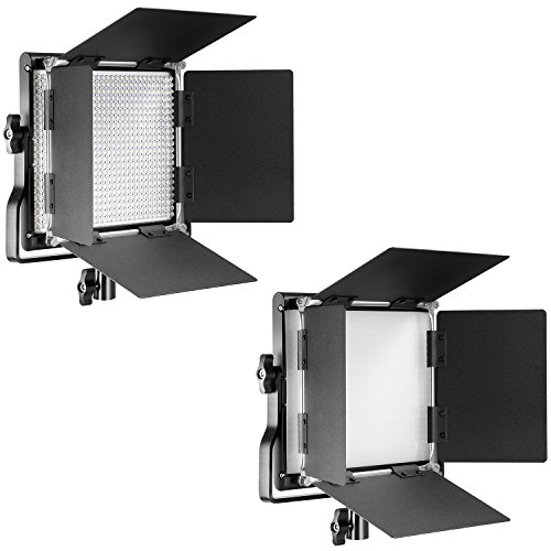 Neewer LED Bi-color Regulable con Soporte en U y Barndoor Luz de Video para YouTube, Fotografía de Productos, Video, Marco de Metal Durable, 660 LEDs, 3200-5600K, CRI 96+