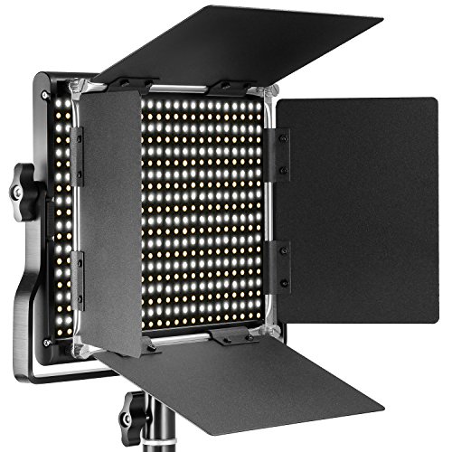 Neewer LED Bi-color Regulable con Soporte en U y Barndoor Luz de Video para YouTube, Fotografía de Productos, Video, Marco de Metal Durable, 660 LEDs, 3200-5600K, CRI 96+