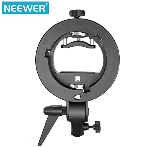 Neewer S-Type - Soporte sostenedor con montaje Bowens  para Speedlite Flash Snoot softbox ventana Paraguas de reflector, color negro