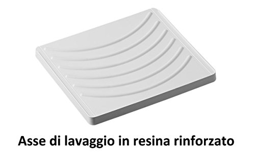 Negrari 6006SKBBA Lavadero-fregadero de madera laminada, medidas: 45 cm de largo x 50 cm de ancho x 84 cm de alto), blanco