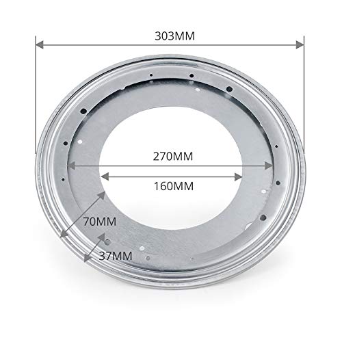 Neoteck Placa Giratoria de 360 Grados Giro Turntable 12" o 300 mm Rodamiento Giratorio para Caleidoscopios Servidores de Mesa Exhibición de Ferias Comerciales