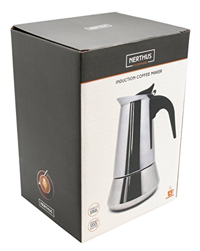 Nerthus FIH 248 Cafetera Inducción 4 Tazas, Acero inoxidable, color Plata