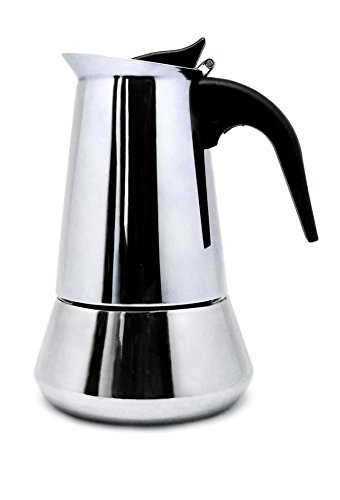 Nerthus FIH 248 Cafetera Inducción 4 Tazas, Acero inoxidable, color Plata