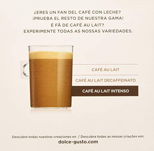 Nescafé Dolce Gusto - Café Con Leche Intenso, 16 cápsulas x 10 g, Total de 160 g